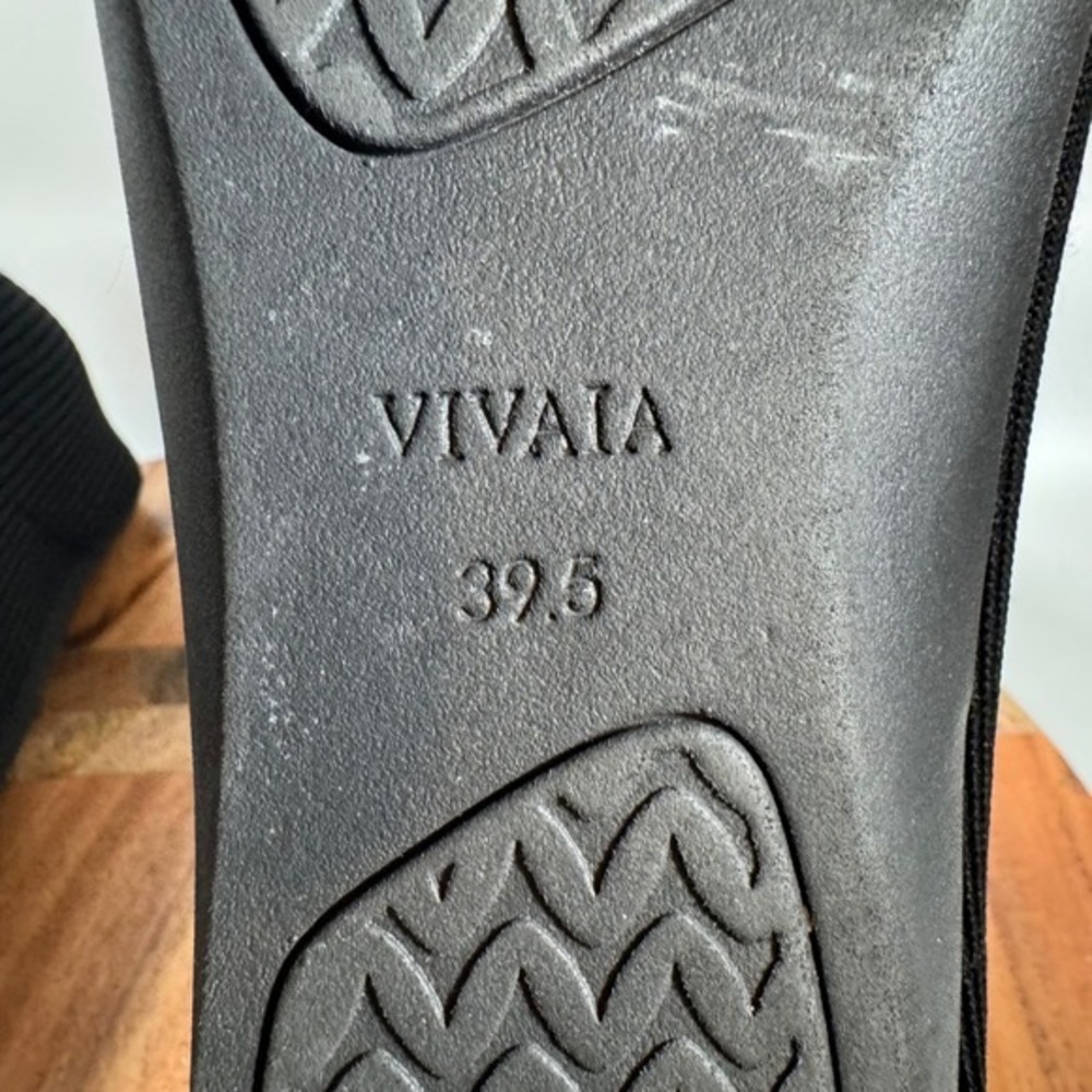 VIVAIA Black Square Toe Knit Flats EU 39.5 US 8.5 Sustainable Comfort Shoes - Picture 7 of 7